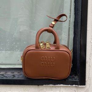 Miu Miu Micro Beau Bag In Leather Brown