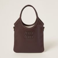 Miu Miu 5BA281 Mini Ivy Handbag In Leather Coffee