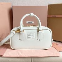 Miu Miu 5BB142 Arcadie Bag In Regular Leather White
