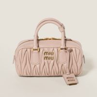 Miu Miu 5BB142 Regular Arcadie Bag In Matelasse Nappa Leather Pink