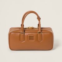 Miu Miu 5BB148 Large Arcadie Bag In Leather Brown