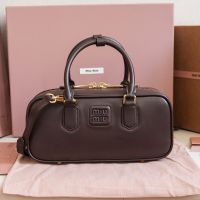 Miu Miu 5BB148 Large Arcadie Bag In Leather Coffee