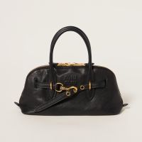 Miu Miu 5BB168 Regular Aventure Top-Handle Bag In Nappa Leather Black
