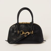 Miu Miu 5BB169 Small Aventure Top-Handle Bag In Nappa Leather Black