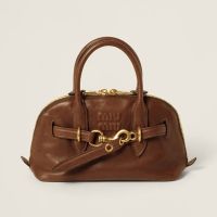 Miu Miu 5BB169 Small Aventure Top-Handle Bag In Nappa Leather Brown