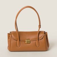 Miu Miu 5BD265 Flap Shoulder Bag In Leather Brown