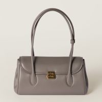 Miu Miu 5BD265 Flap Shoulder Bag In Leather Grey