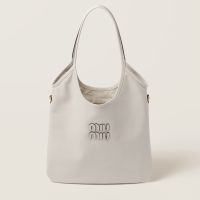 Miu Miu 5BG231 Regular Ivy Bag In Leather White