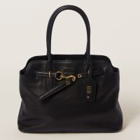 Miu Miu 5BG291 Medium Aventure Bag In Nappa Leather Black