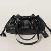 Miu Miu 5BG306 Small Joie Bag In Nappa Leather Black