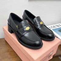 Miu Miu 5D276E Loafers Women Brushed Leather Black