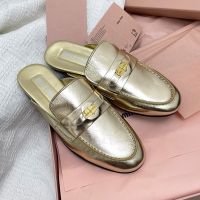 Miu Miu 5D326E Loafers Women Calfskin Gold
