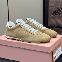 Miu Miu 5E114E Plume Sneakers Women Suede Khaki