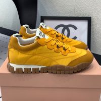 Miu Miu 5E417E Tyre Sneakers Women Technical Fabric And Suede Yellow