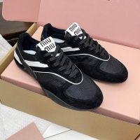 Miu Miu 5E428E Gymnasium Sneakers Unisex Technical Fabric And Suede Black