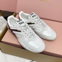 Miu Miu 5E428E Gymnasium Sneakers Unisex Technical Fabric And Suede White