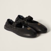Miu Miu 5F340E Ruches Ballerinas Women Nappa Leather Black