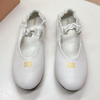 Miu Miu 5F340E Ruches Ballerinas Women Nappa Leather White