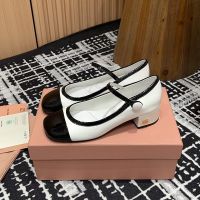 Miu Miu 5I435E Two-tone Mary Jane Pumps Women Patent Leather White/Black