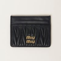 Miu Miu 5MC076 Card Holder In Matelasse Nappa Leather Black