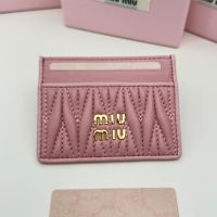 Miu Miu 5MC076 Card Holder In Matelasse Nappa Leather Pink