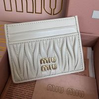 Miu Miu 5MC076 Card Holder In Matelasse Nappa Leather White