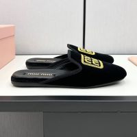 Miu Miu 5S104E Slippers Women Velvet Black