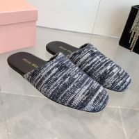 Miu Miu 5S368E Slippers Women Wool Black/White