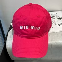 Miu Miu Baseball Cap With Embroidered logo In Cotton Red