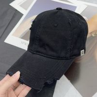 Miu Miu Baseball Cap With Logo Metal Nameplate In Cotton Black