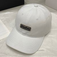 Miu Miu Baseball Cap With Rectangle Embroidered Logo In Cotton White