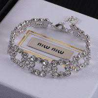Miu Miu Bracelets With Strass Square In Metal Silver