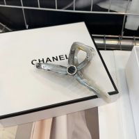 Miu Miu Hair Clip With Round Strass Logo in Acetate Grey