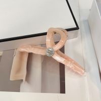 Miu Miu Hair Clip With Round Strass Logo in Acetate Pink