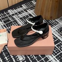 Miu Miu Two-tone Mary Jane Sandals Women Patent Leather Black/White