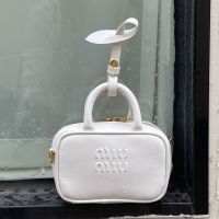 Miu Miu Micro Beau Bag In Leather White