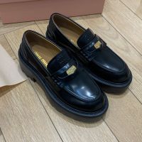 Miu Miu Penny Platform Loafers Women Calfskin Black