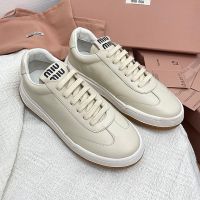 Miu Miu Retro Sneakers Women Calfskin Beige
