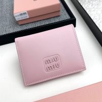 Miu Miu Small Flap Bifold Wallet With Varnished Metal Lettering Logo In Lambskin Pink
