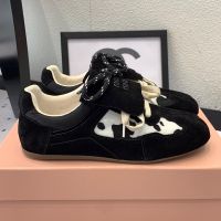 Miu Miu Sneakers Women Suede And Horsehair Black