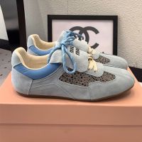 Miu Miu Sneakers Women Suede And Horsehair Blue