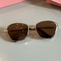 Miu Miu Sunglasses With Letter Logo In Metal Tortoise