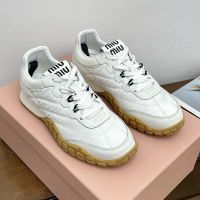 Miu Miu Tyre Sneakers Women Technical Fabric And Calfskin White