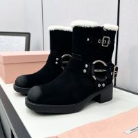Miu Miu Vintage-Look Booties Women Suede Black