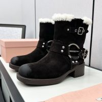 Miu Miu Vintage-Look Booties Women Suede Brown