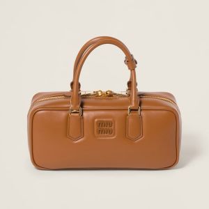 Miu Miu 5BB148 Large Arcadie Bag In Leather Brown