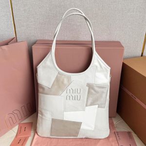 Miu Miu 5BG231 Regular Ivy Bag In Patchwork Leather Grey