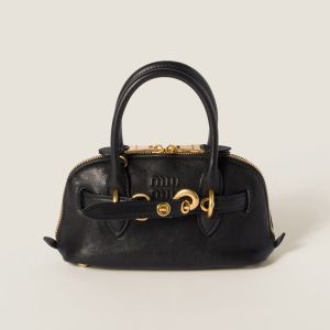 Miu Miu 5BP090 Mini Aventure Bag In Nappa Leather Black