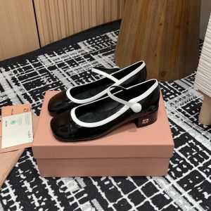 Miu Miu 5I435E Two-tone Mary Jane Pumps Women Patent Leather Black/White