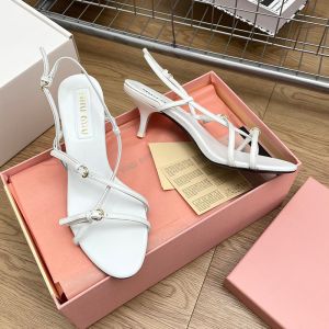 Miu Miu 5X342E Sandals With Buckles Women Patent Leather White